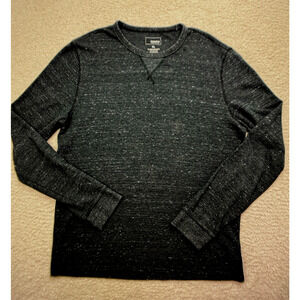 SONOMA Mens XL Gray White Speckled Pullover Long Sleeve Thermal Shirt EUC